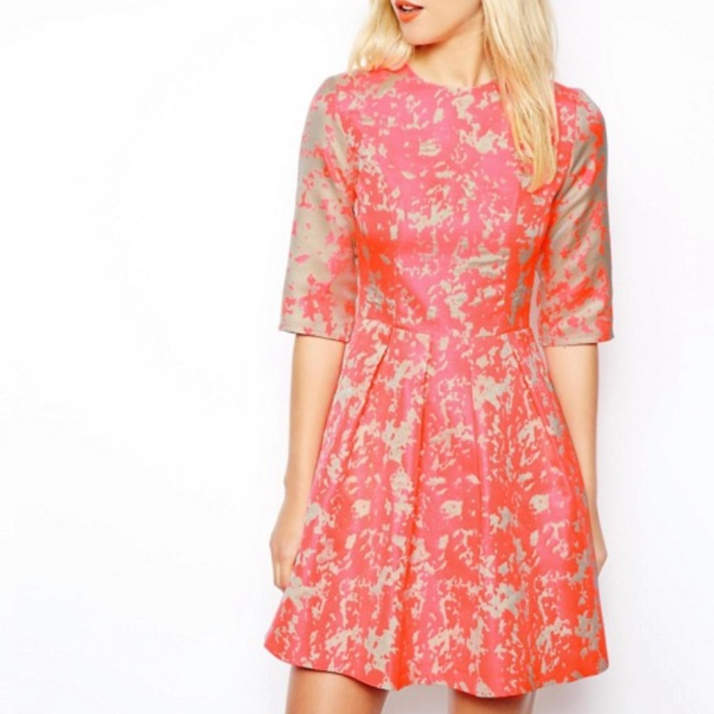 - ASOS Fluro Jaquard Skater dress. Sz Small
